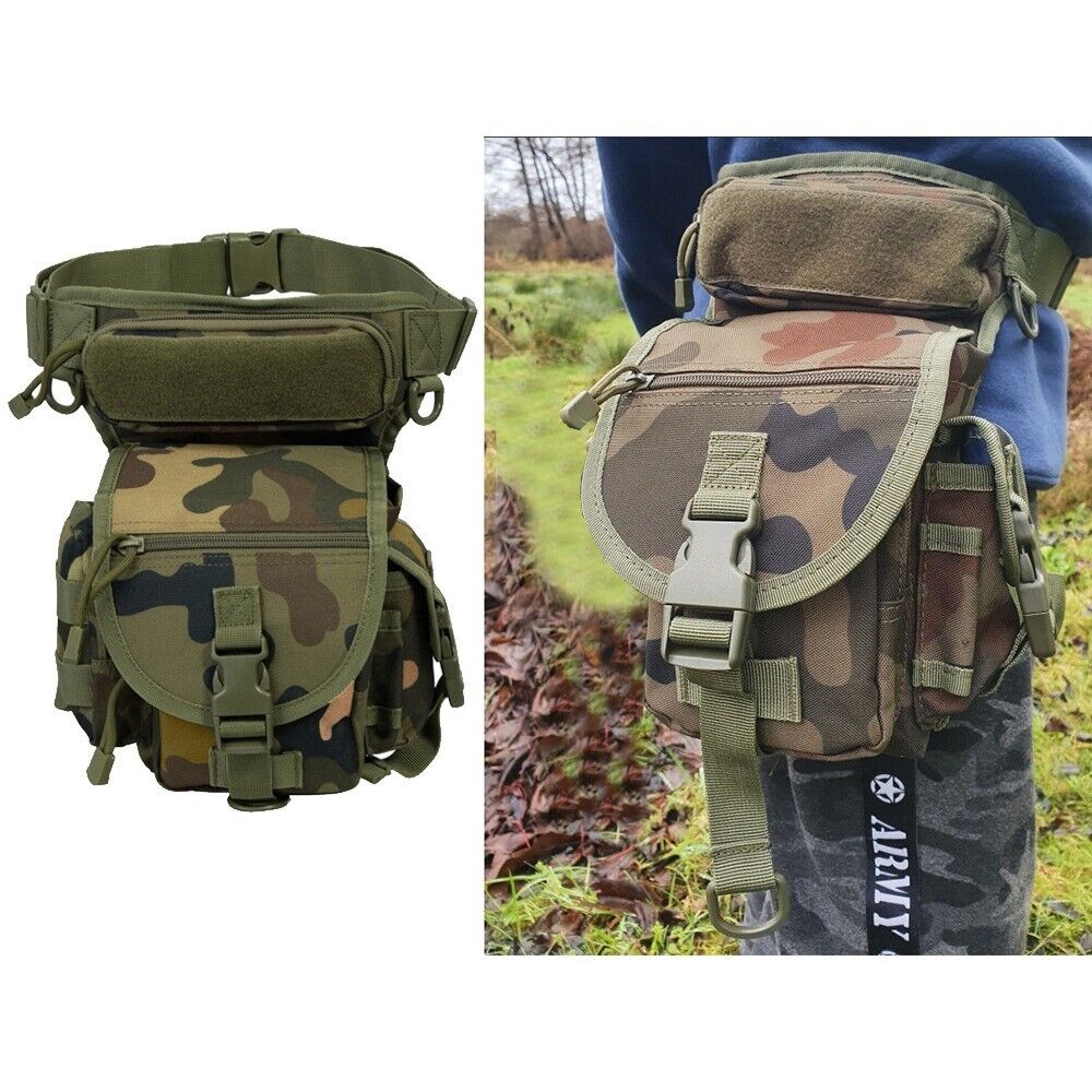 Taktische Beintasche Tarnfarbe Outdoor Hüfttasche Motorradtasche mit 6 Fächern