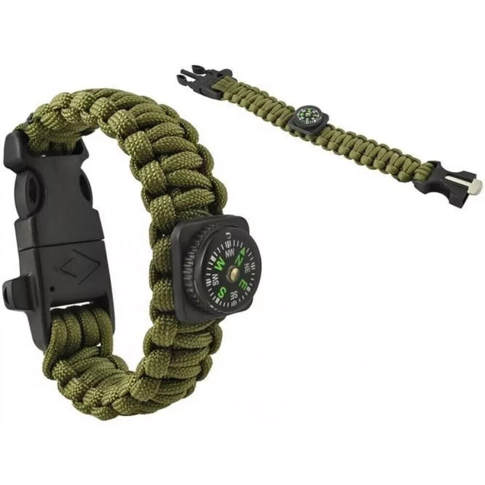 Survival Armband 5in1 Paracord mit Kompass Feuerstarter Outdoor