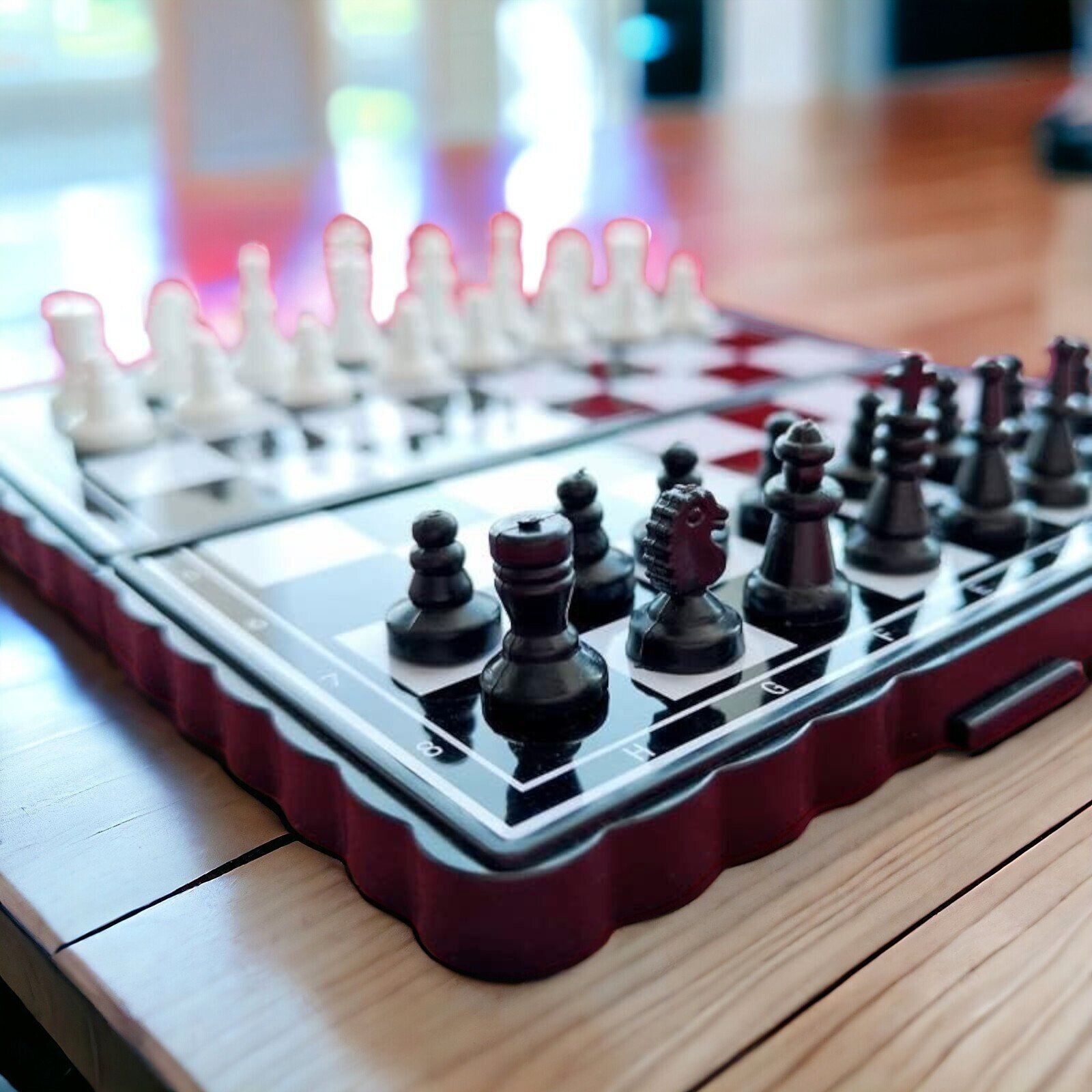 Mini Schachspiel 2in1 – faltbares Schach & Dame Set für Reise Kinder
