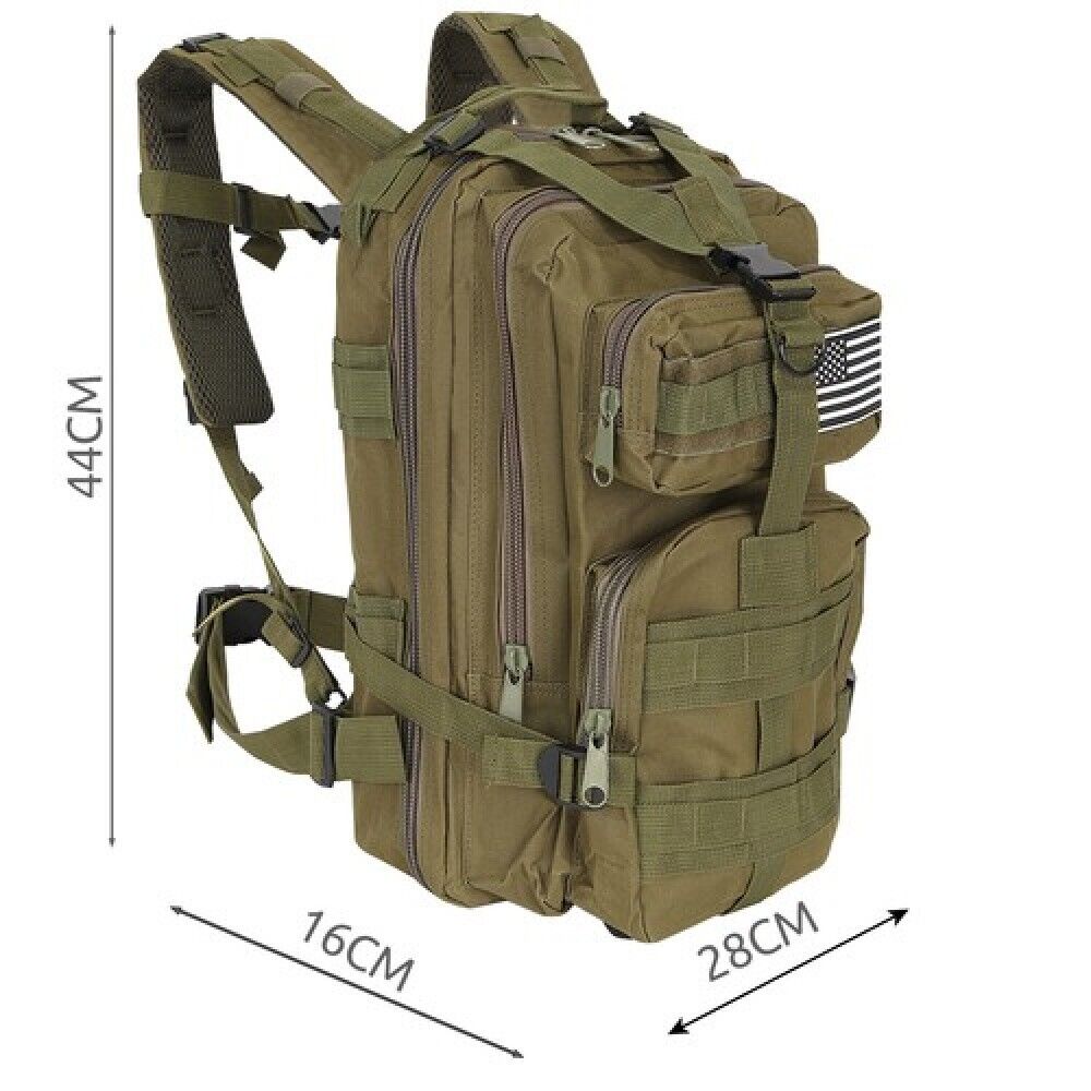 Militär Rucksack 26L – Outdoor Trekking Rucksack mit MOLLE-System und 5 Fächern