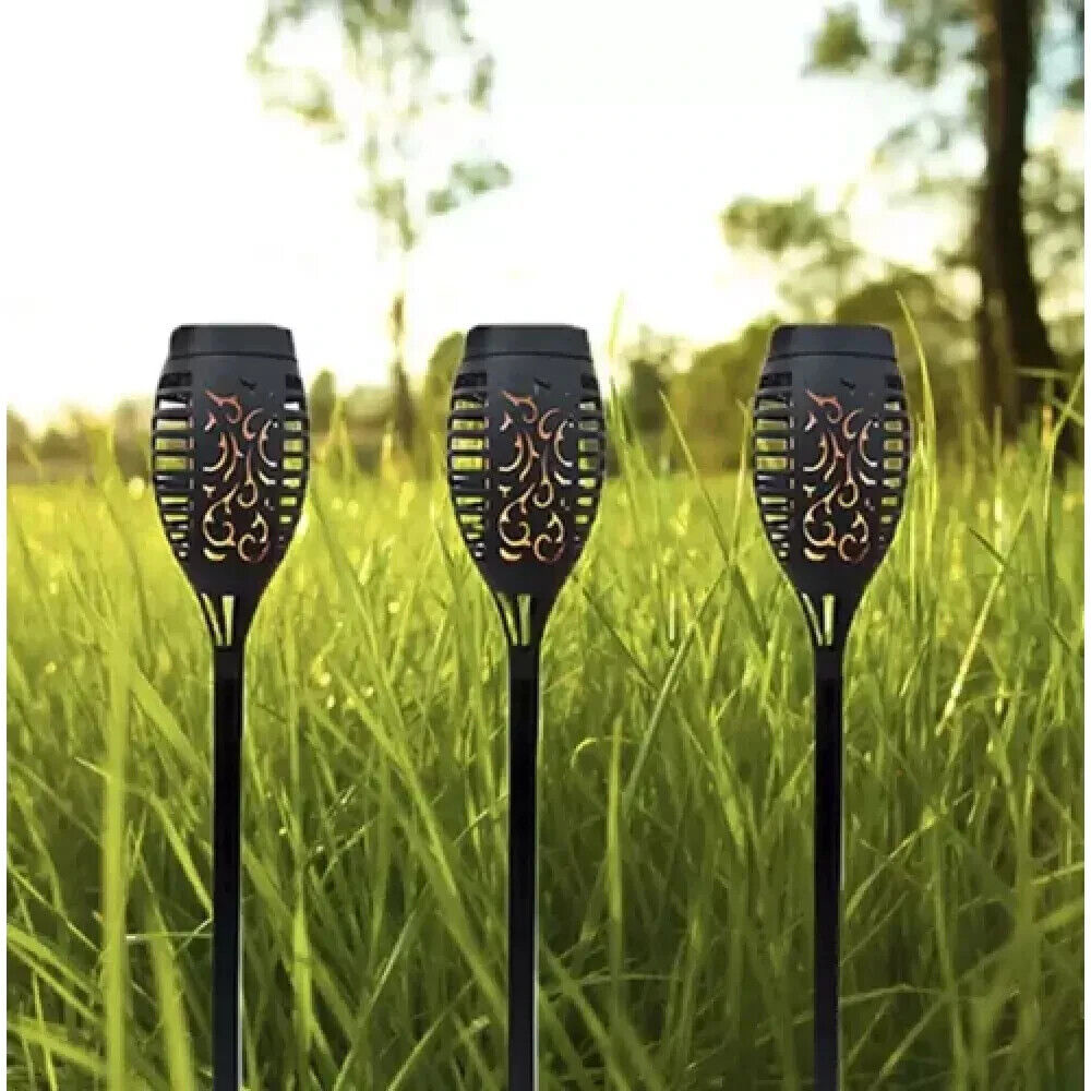 Solar Fackel LED Gartenleuchte mit Flammeneffekt warmweiß für Außen