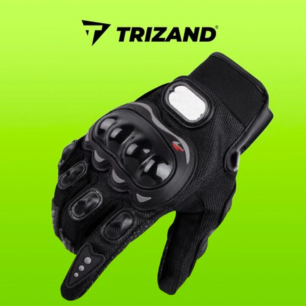 Schwarze Motorradhandschuhe XL – Rutschfest, Strapazierfähig & Verstellbar