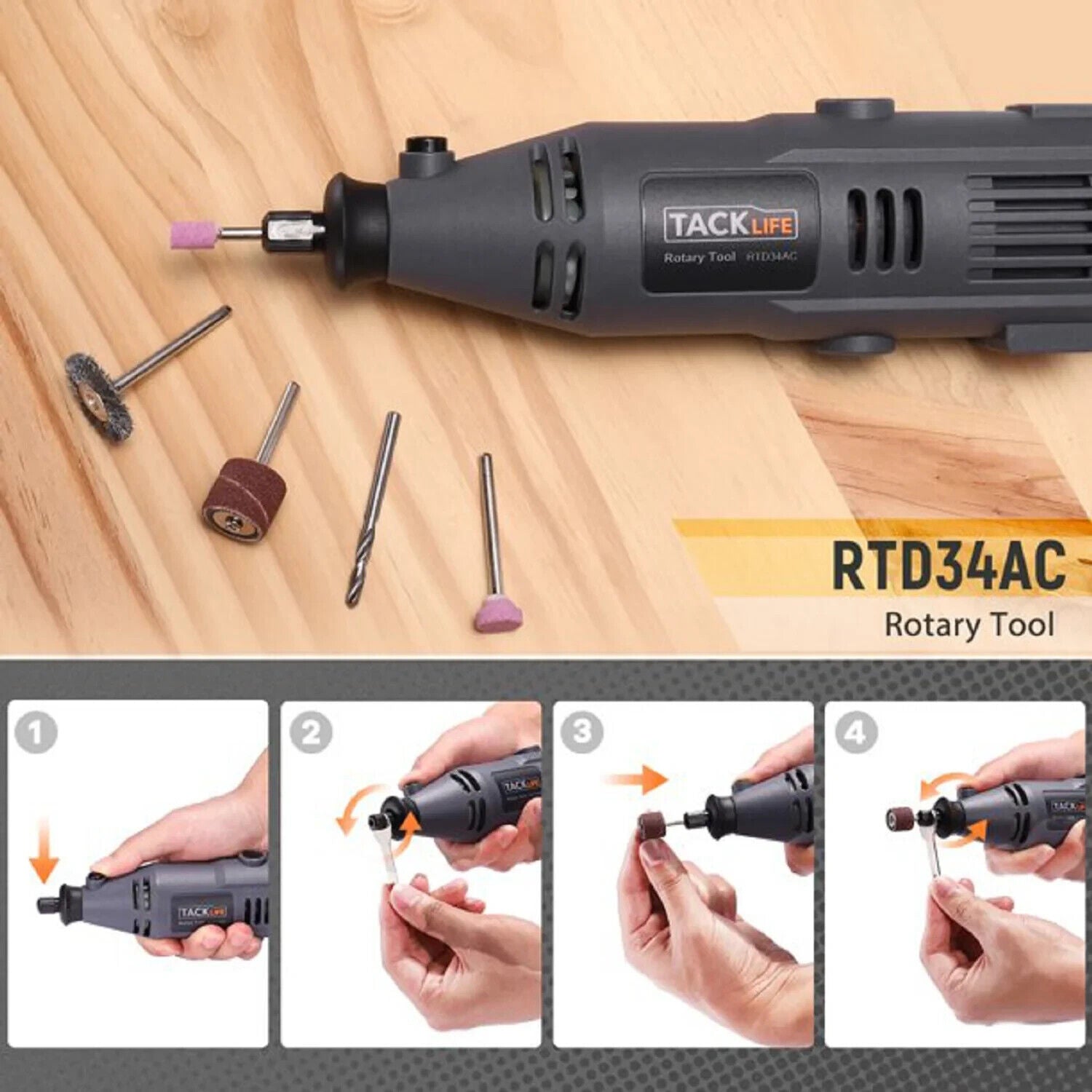 Rotationswerkzeug Drehwerkzeug 135 W 32000 U/min mit 69 Zubehörteilen - TACKLIFE