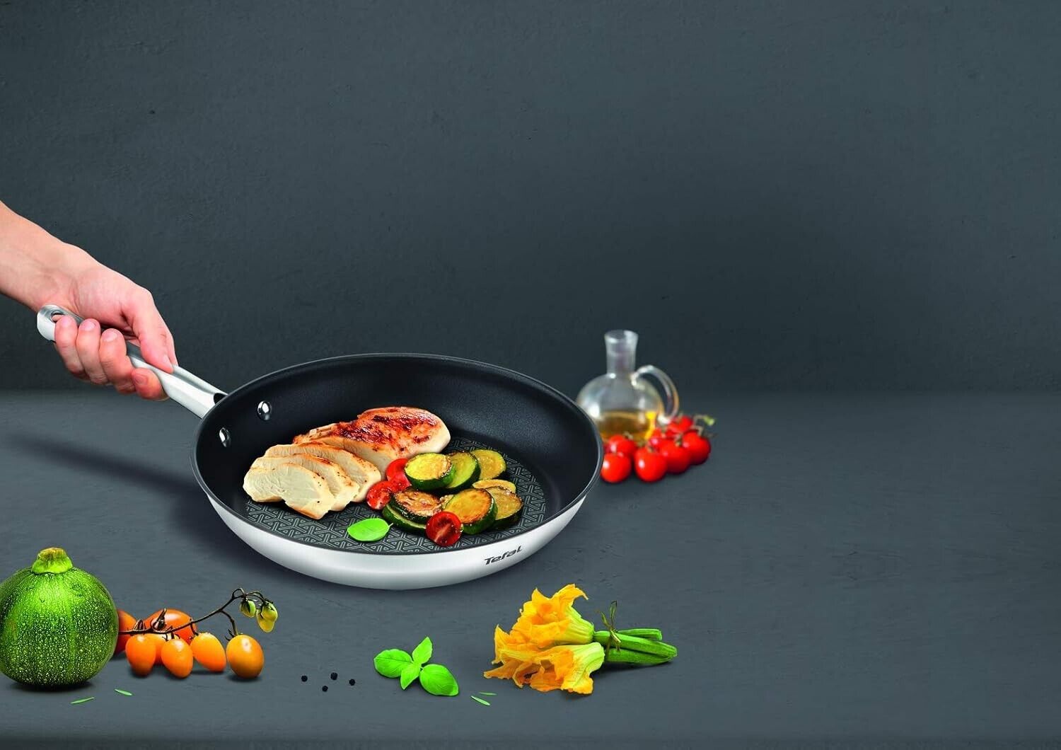 Tefal Duetto Pfannen-Set 3-tlg 20/24/28cm Induktion Antihaft Thermo-Signal