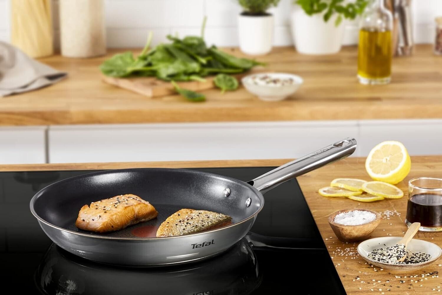 Tefal Duetto Pfannen-Set 3-tlg 20/24/28cm Induktion Antihaft Thermo-Signal