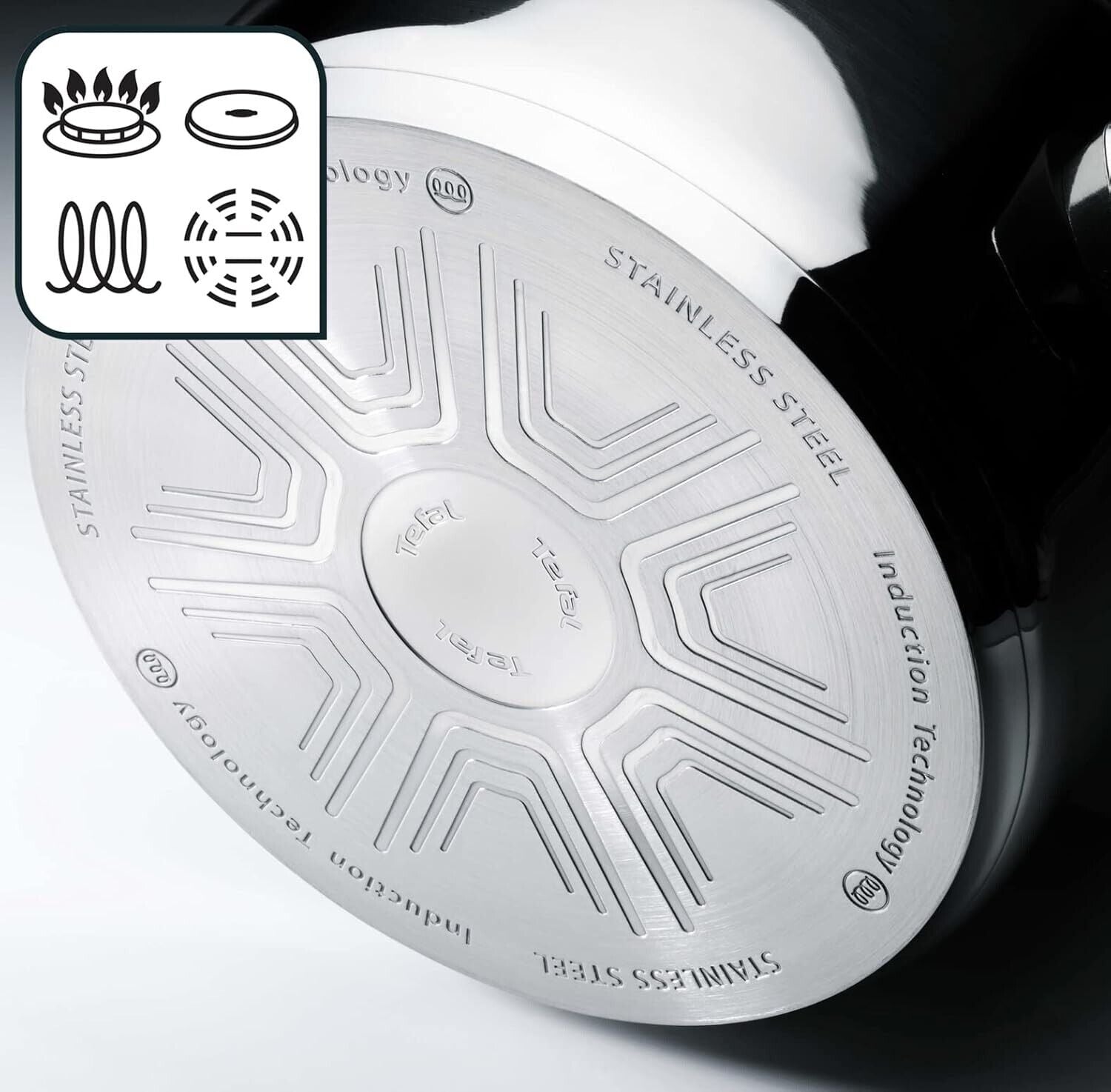 Tefal Duetto Pfannen-Set 3-tlg 20/24/28cm Induktion Antihaft Thermo-Signal