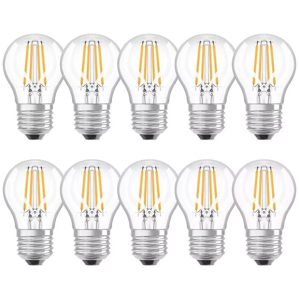 10x Osram LED Filament Tropfen 4W E27 klar 470lm Kaltweiß Cool White nicht dimmbar