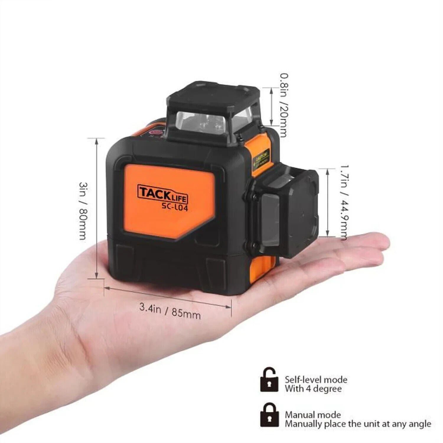 TACKLIFE SC-L04, Professionelles Kreuzlinien-Laser 30 m, 360 Grad/Weitwinkel