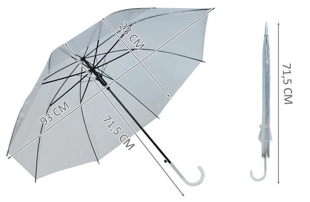 Automatik Regenschirm Transparent Weiß – Hochzeit & Alltag Schirm