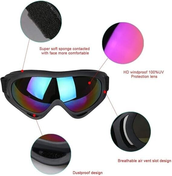 Skibrille & Snowboard Brille mit UV400 Schutz – Anti-Fog, Helmkompatibel, Unisex  1 stück