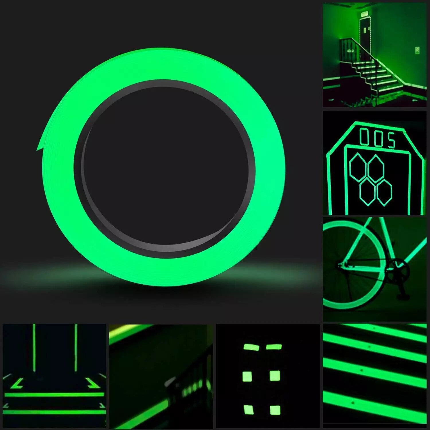 3 m Fluoreszierendes Leuchtklebeband – Neon Grün – Nachleuchtend, 2 cm Breit, Zuschneidbar & Selbstklebend für Innen & Außen