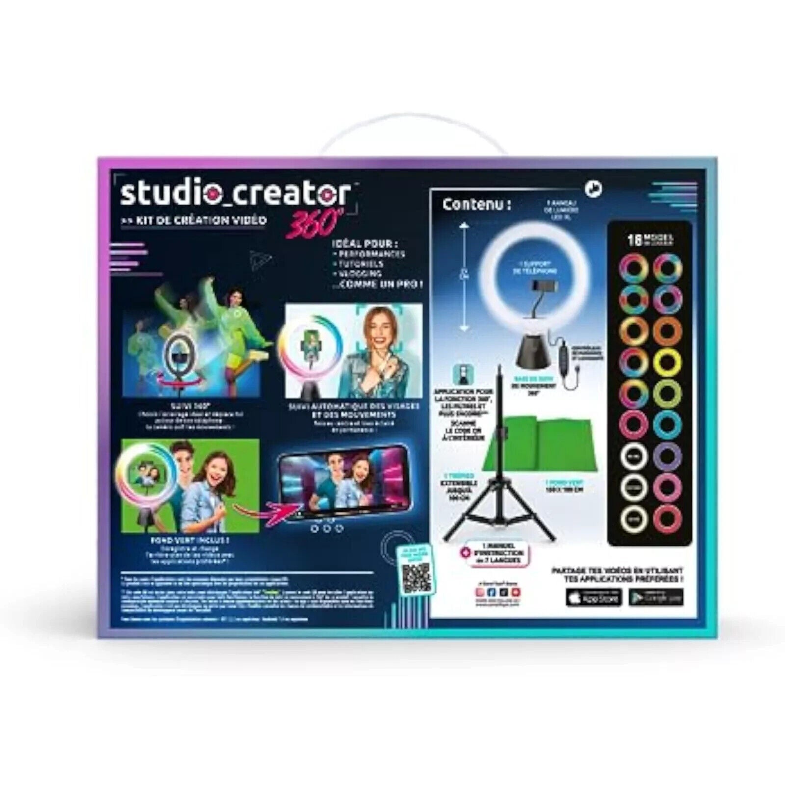 10 Zoll LED Ringlicht mit Stativ & Motion Tracking | Komplett-Set für TikTok, YouTube & Selfies | Smartes Videomaker Set mit Fernbedienung & Greenscreen