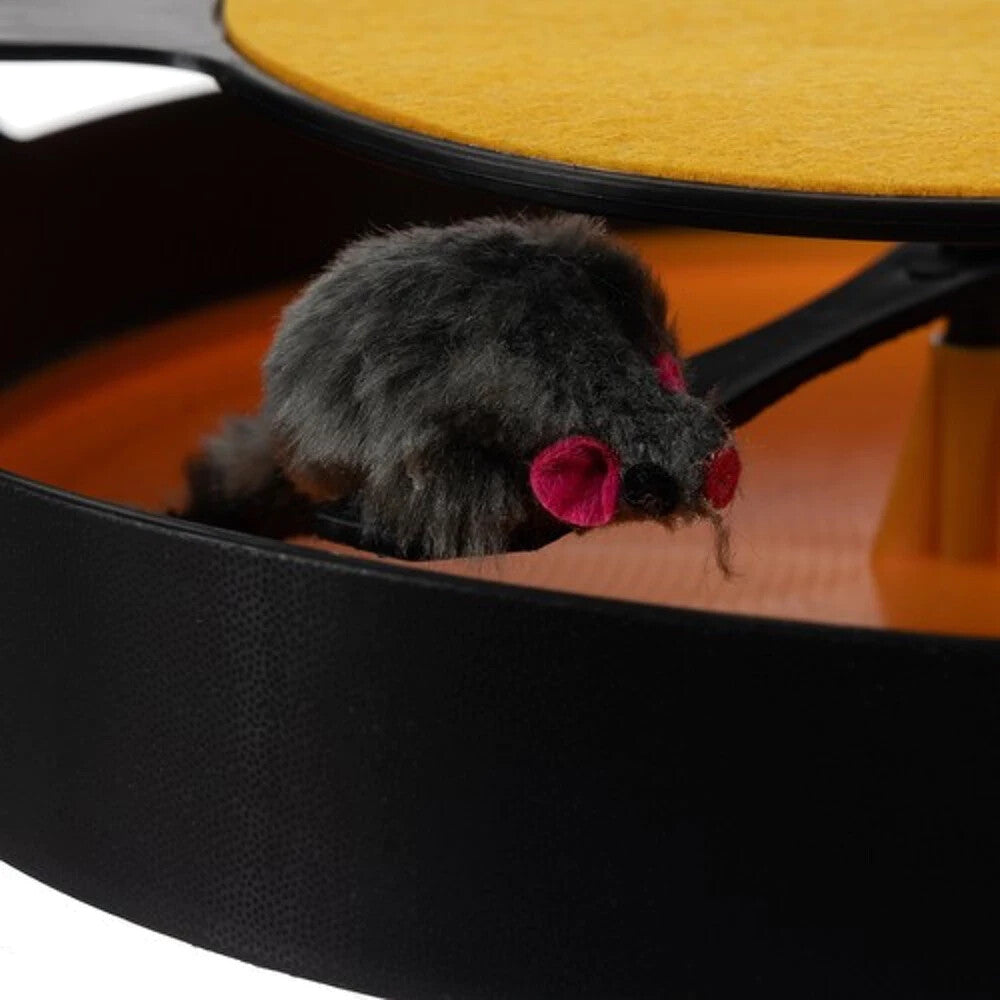 Interaktives Katzenspielzeug mit Maus & Kratzmatte – Spielring für Katzen 🐾🐾🐾