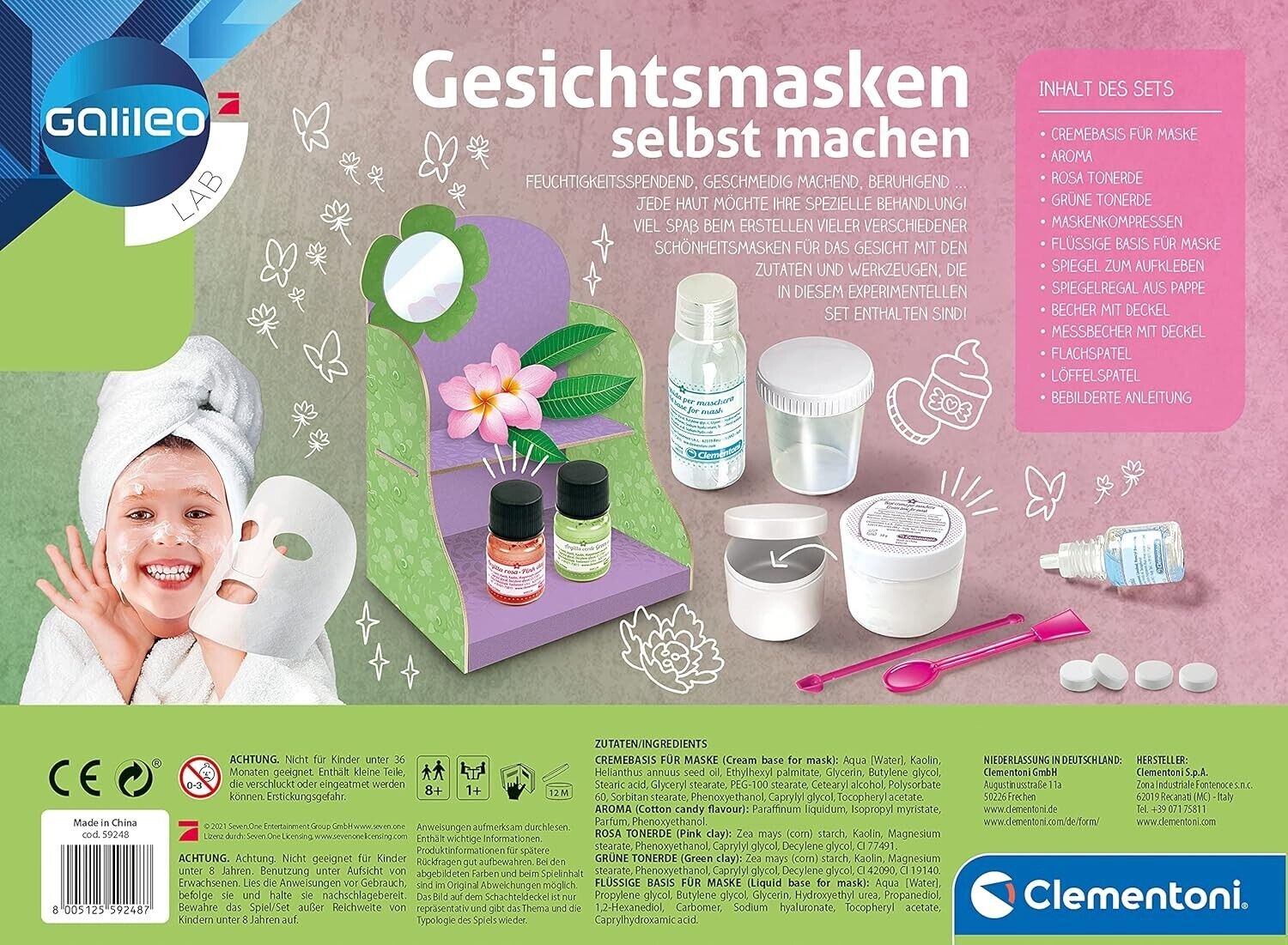 Clementoni Galileo Lab Gesichtsmasken selber machen – DIY Kosmetik Set für Kinder ab 8
