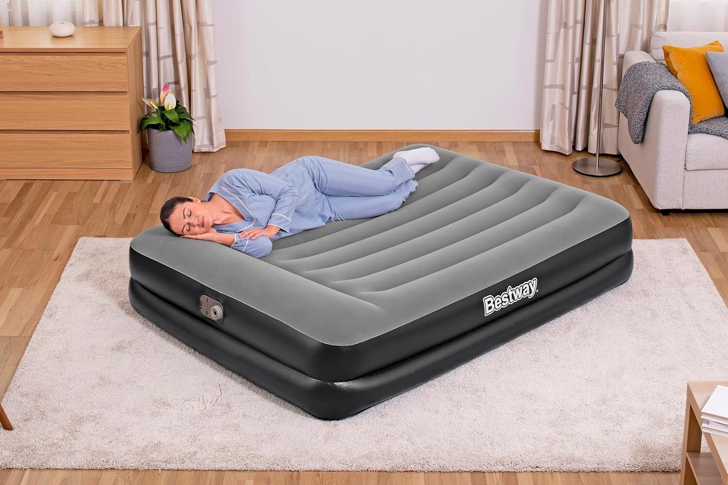 Bestway Premium Plus Luftbett 203x152x46 cm mit integrierter Elektropumpe