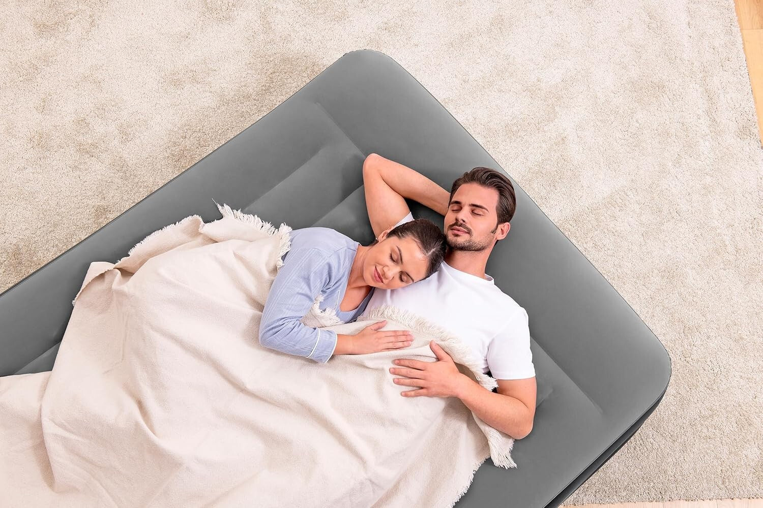 Bestway Premium Plus Luftbett 203x152x46 cm mit integrierter Elektropumpe