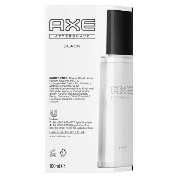 Axe After Shave Black 1 x 100 ml, 4 x 100 ml Aftershave Rasur Rasierwasser