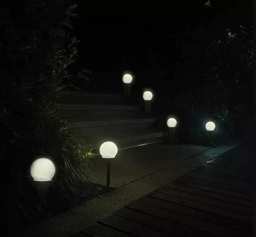 Solar Gartenleuchten Kugel 6er Set LED Außen – Dämmerungssensor IP44