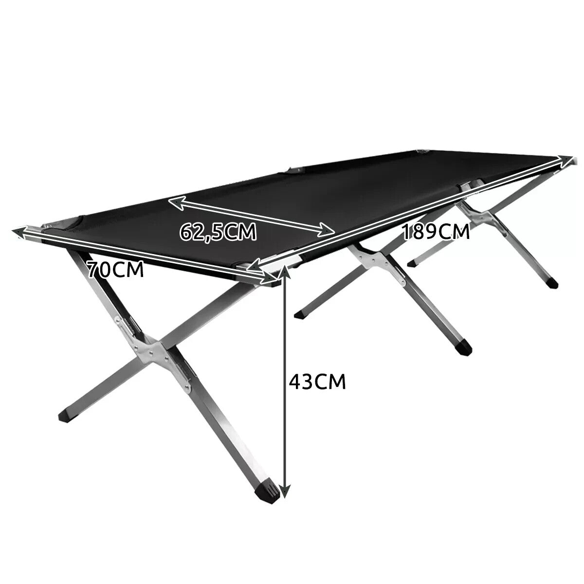 Klappbares Feldbett 189x70 cm Campingbett Gästebett mit Tragetasche