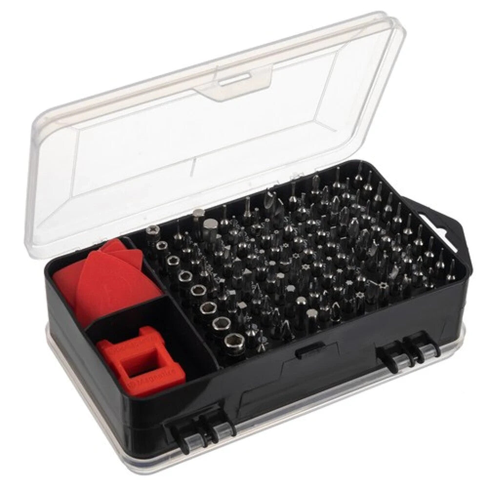 110-tlg. Feinmechanik Werkzeugset mit Koffer – Magnetisierer & Bits