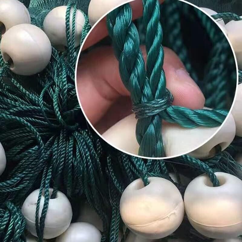 Fischernetz 2x5m mit Stahlgewichten & Bojen – Wurfnetz für Teiche & Seen, Nylon Zugnetz