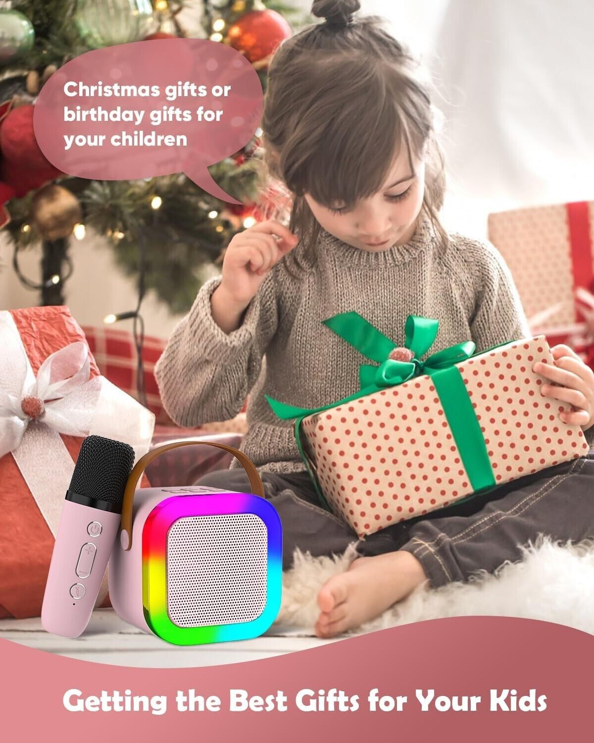 Karaoke Maschine Kinder 4–12 Jahre Bluetooth Mikrofon LED Geburtstag 🎤🎁

🎄✔