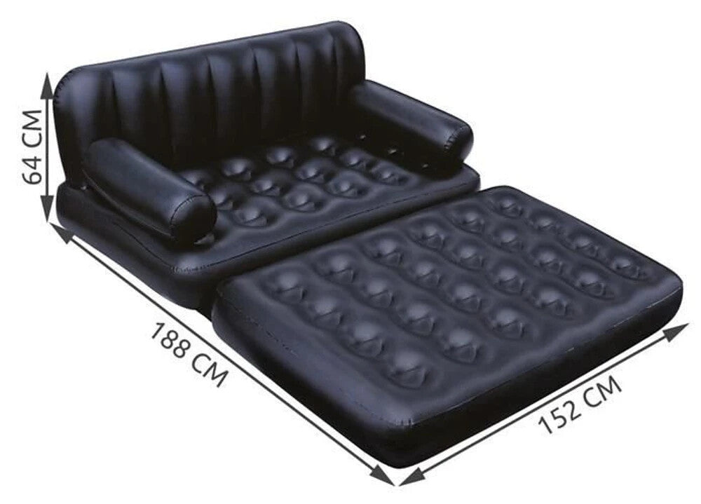 Bestway 75054 Luftbett 5in1 Sofa 188x152 – Aufblasbares Reisebett Camping Couch