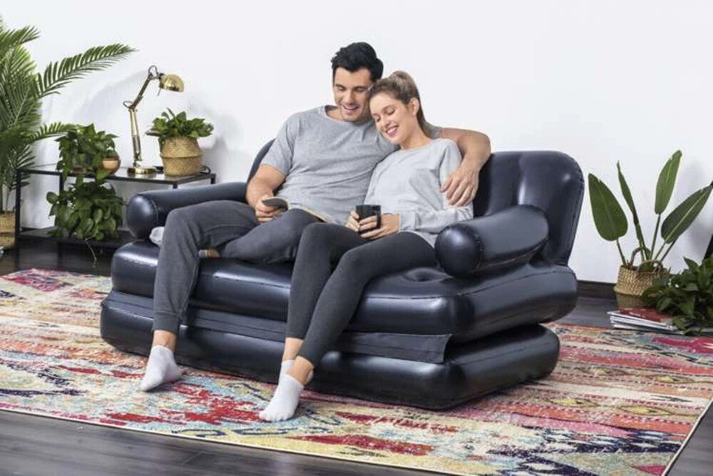 Bestway 75054 Luftbett 5in1 Sofa 188x152 – Aufblasbares Reisebett Camping Couch