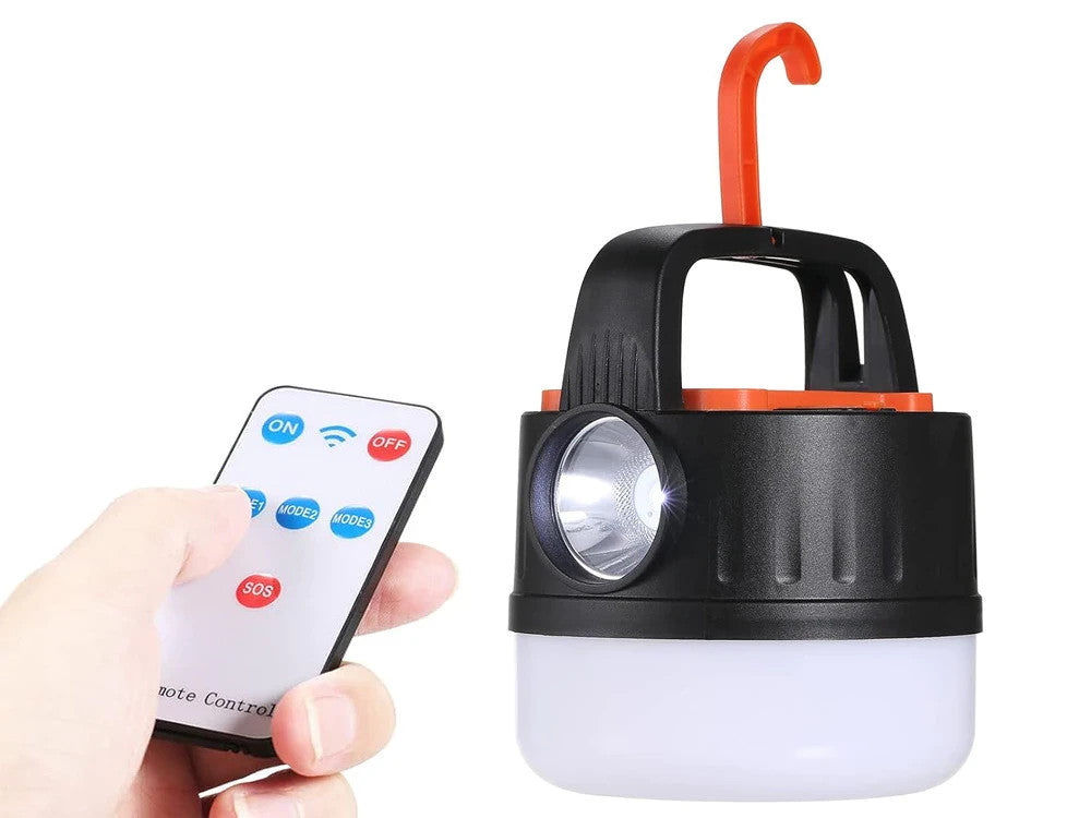 LED Campinglampe Solar USB Wiederaufladbar mit Haken & Fernbedienung 9 Modi