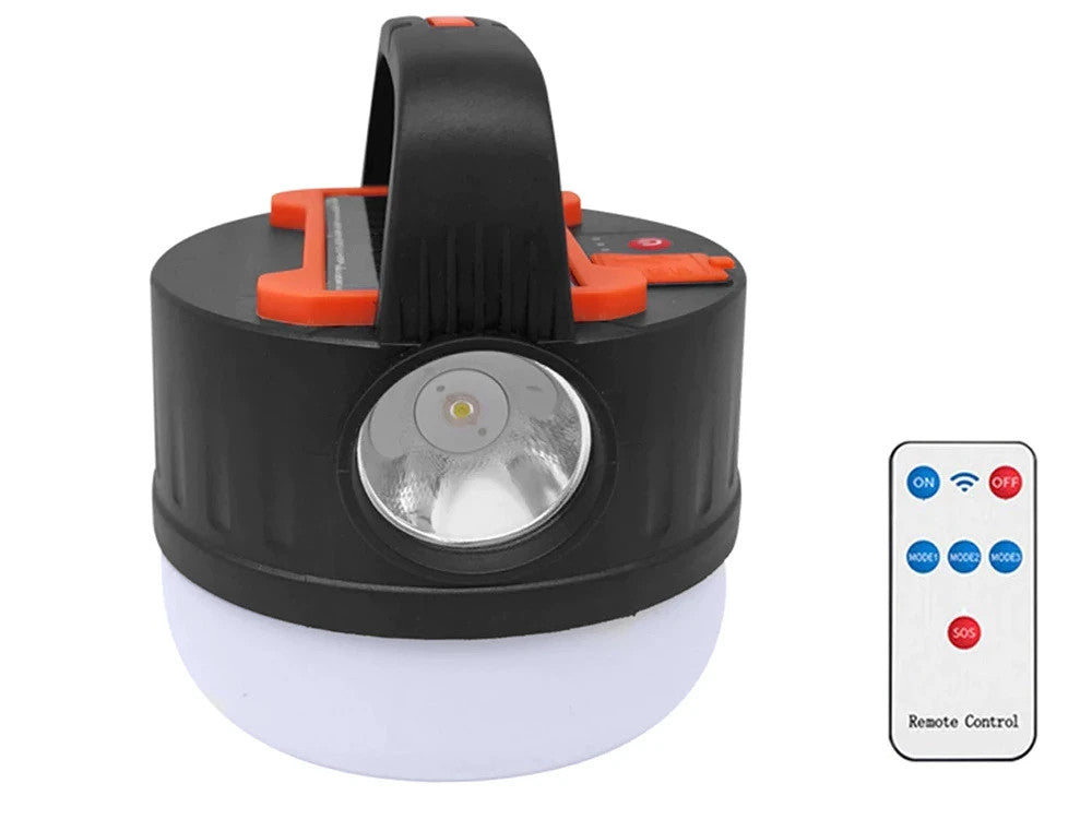 LED Campinglampe Solar USB Wiederaufladbar mit Haken & Fernbedienung 9 Modi
