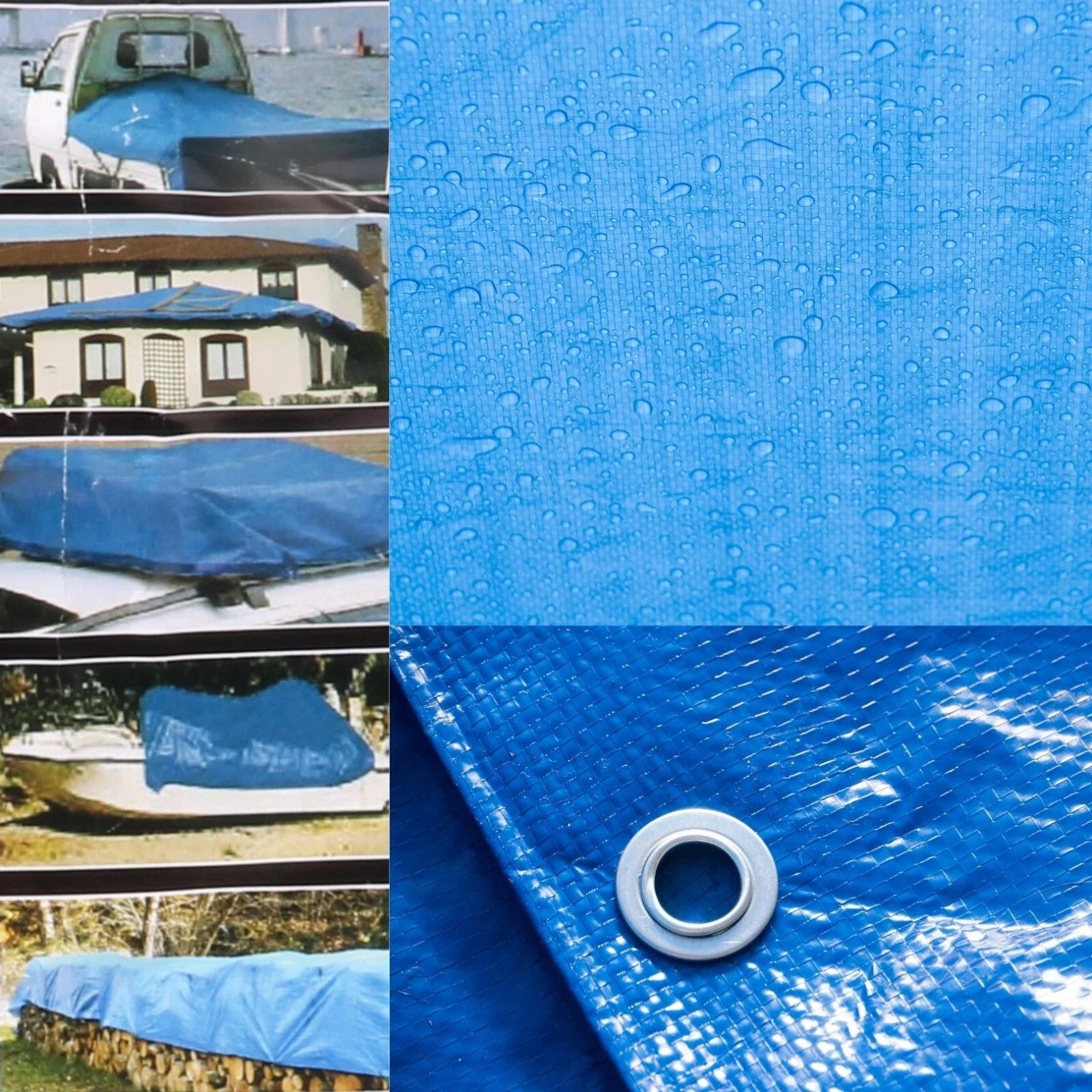 Gewebeplane 3x4 m Blau Abdeckplane Wasserdicht mit Ösen für Holz & Garten