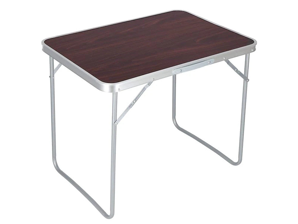 Campingtisch Klappbar 70x50 cm in Holzoptik Braun – Faltbarer Gartentisch für Camping, Balkon, Garten, Picknick und Outdoor