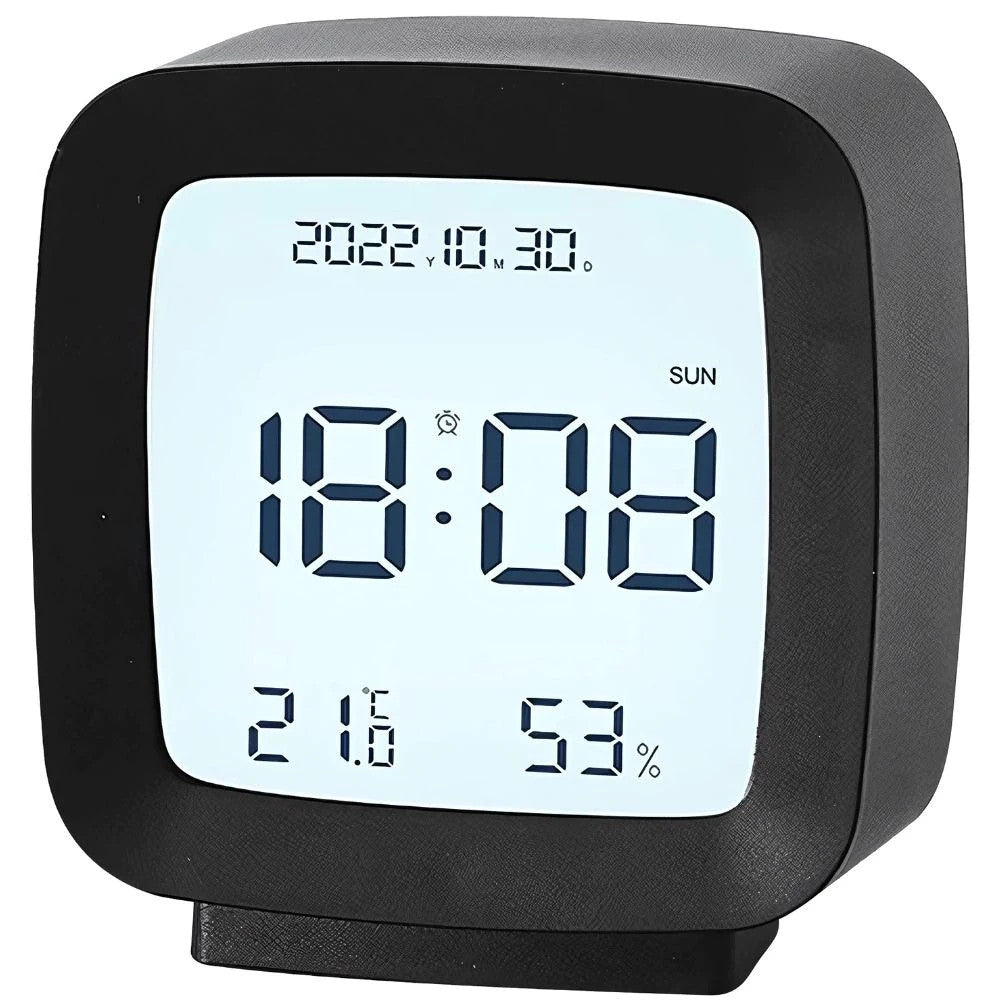 Digitaler Wecker mit Temperatur,Datum & Schlummerfunktion–LCD-Anzeige&Hygrometer