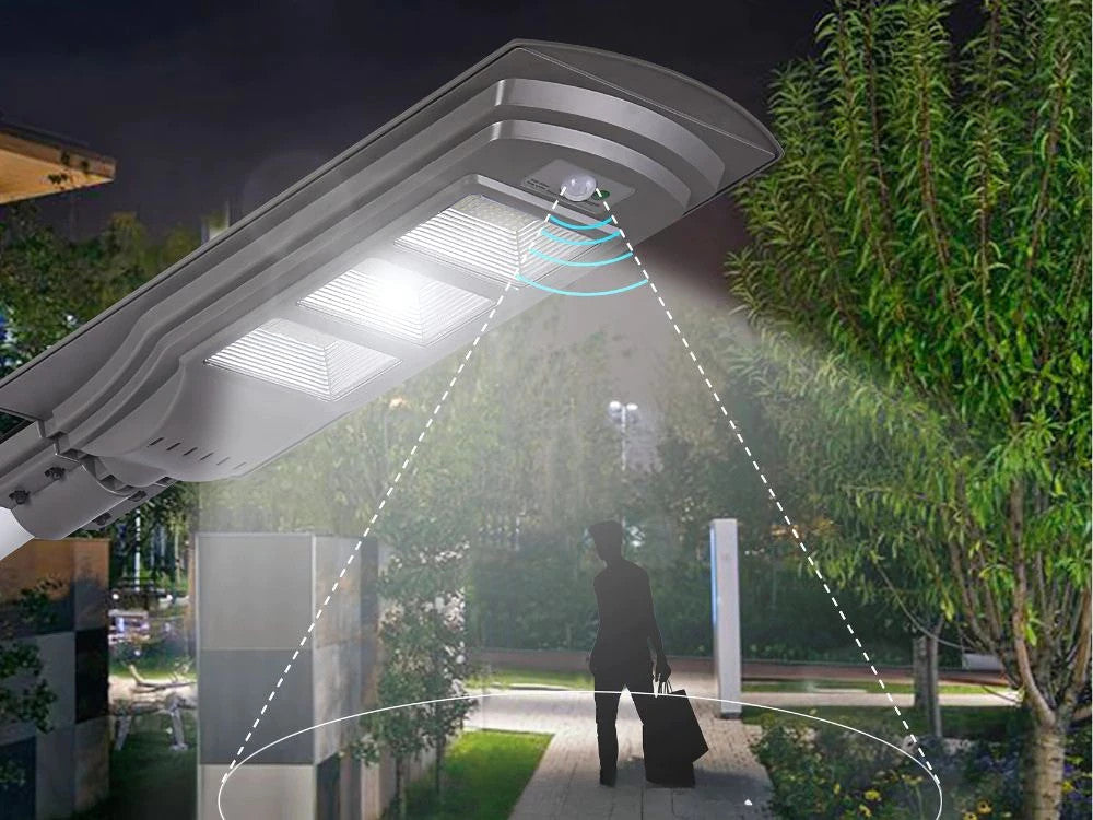 Solar Straßenlaterne LED 1200W mit Fernbedienung IP65 Bewegungsmelder