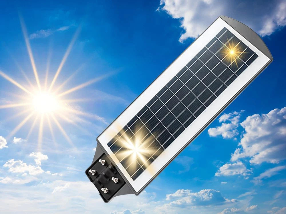 Solar Straßenlaterne LED 1200W mit Fernbedienung IP65 Bewegungsmelder