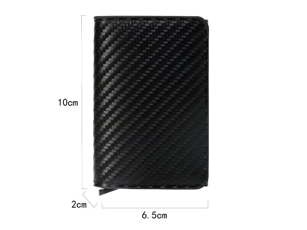 Herren RFID Brieftasche Schwarz – Anti-Diebstahl Kartenetui mit Aluminium & Eco-Leder