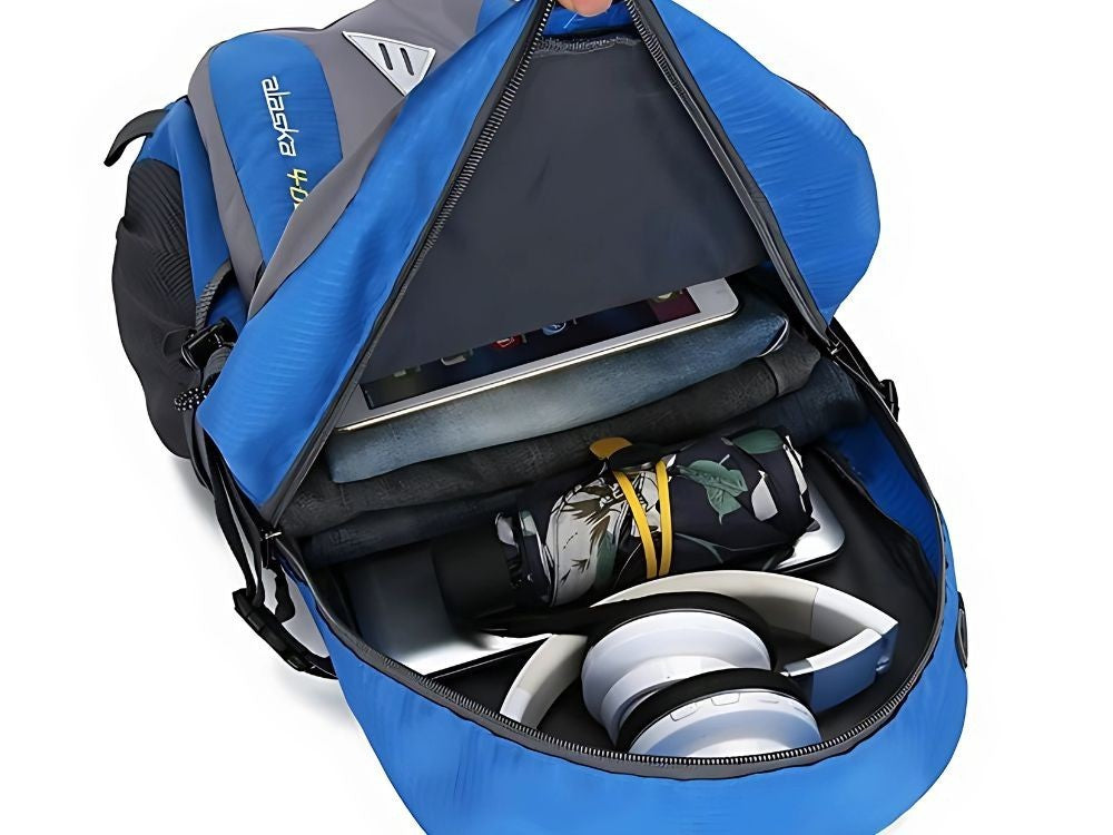 Rucksack 40L Wanderrucksack Trekking Camping Reisen Wasserabweisend Blau