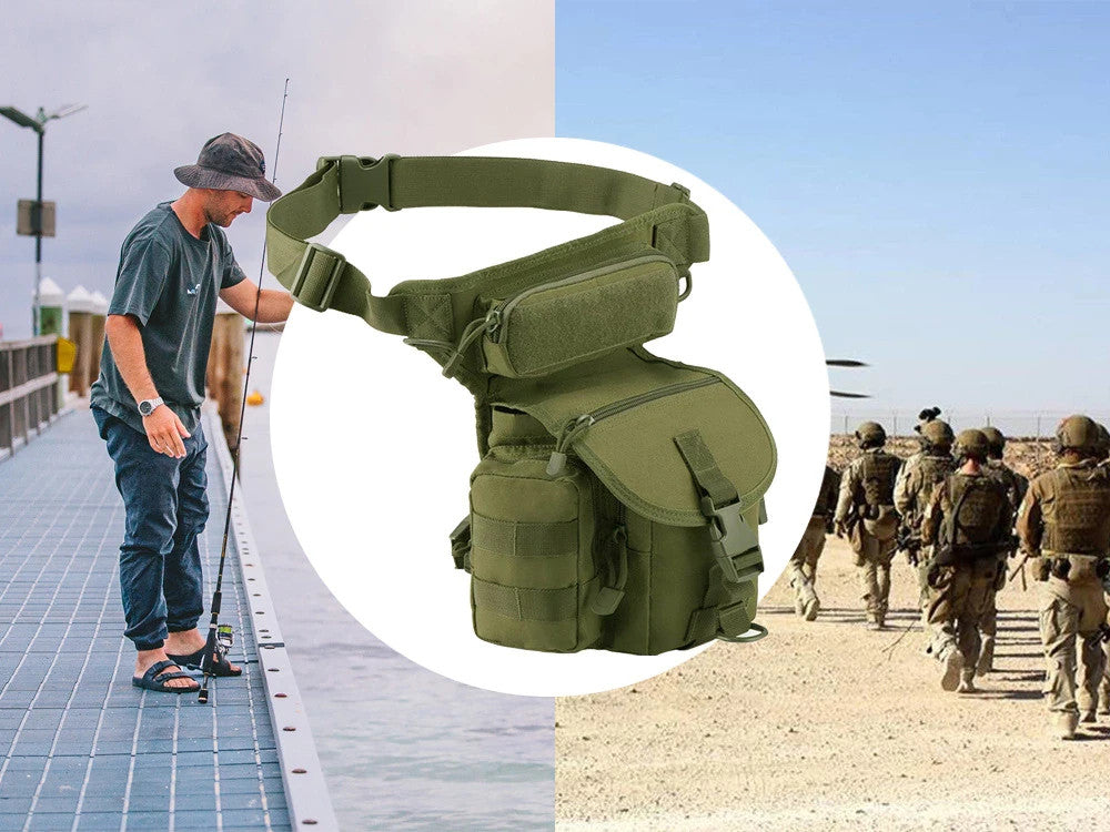 Taktische Militär Beintasche Hüfttasche Wasserdicht – Outdoor Tasche für Motorrad, Wandern, Camping, Angeln und Freizeit