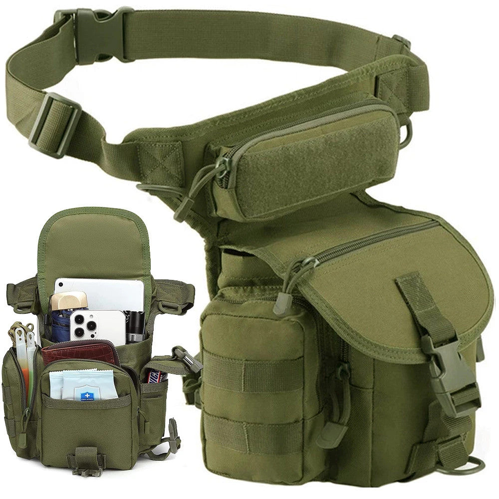 Taktische Militär Beintasche Hüfttasche Wasserdicht – Outdoor Tasche für Motorrad, Wandern, Camping, Angeln und Freizeit