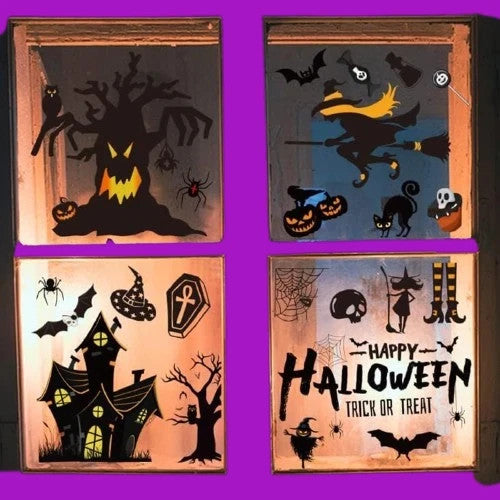Halloween Fensteraufkleber 160 Sticker 9 Blätter Deko Selbstklebend Wiederverwen