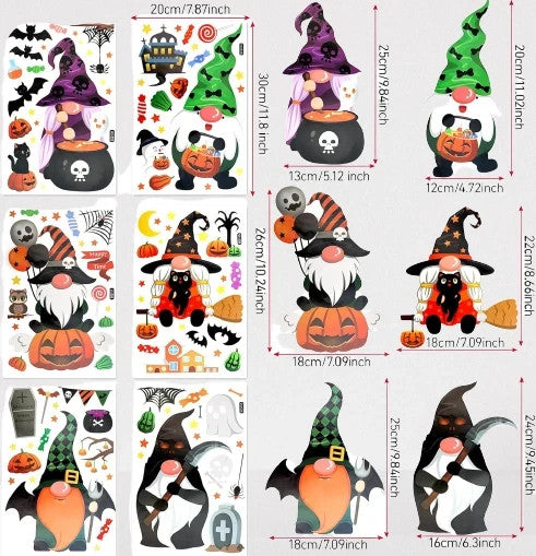 Halloween Fensterdeko 118 Sticker 6 Blätter Statisch Wiederverwendbar Deko