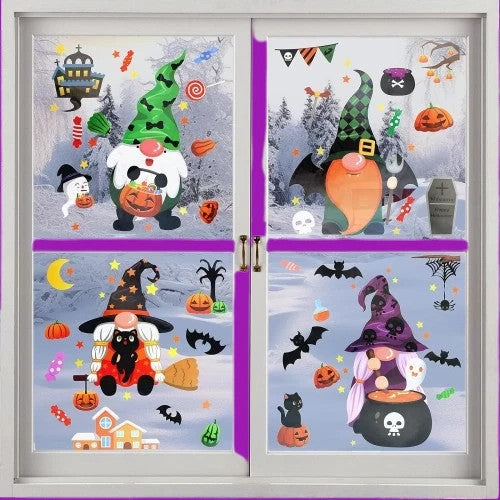 Halloween Fensterdeko 118 Sticker 6 Blätter Statisch Wiederverwendbar Deko