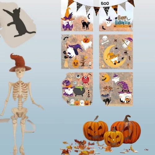 Halloween Fensterdeko 118 Sticker 6 Blätter Statisch Wiederverwendbar Deko