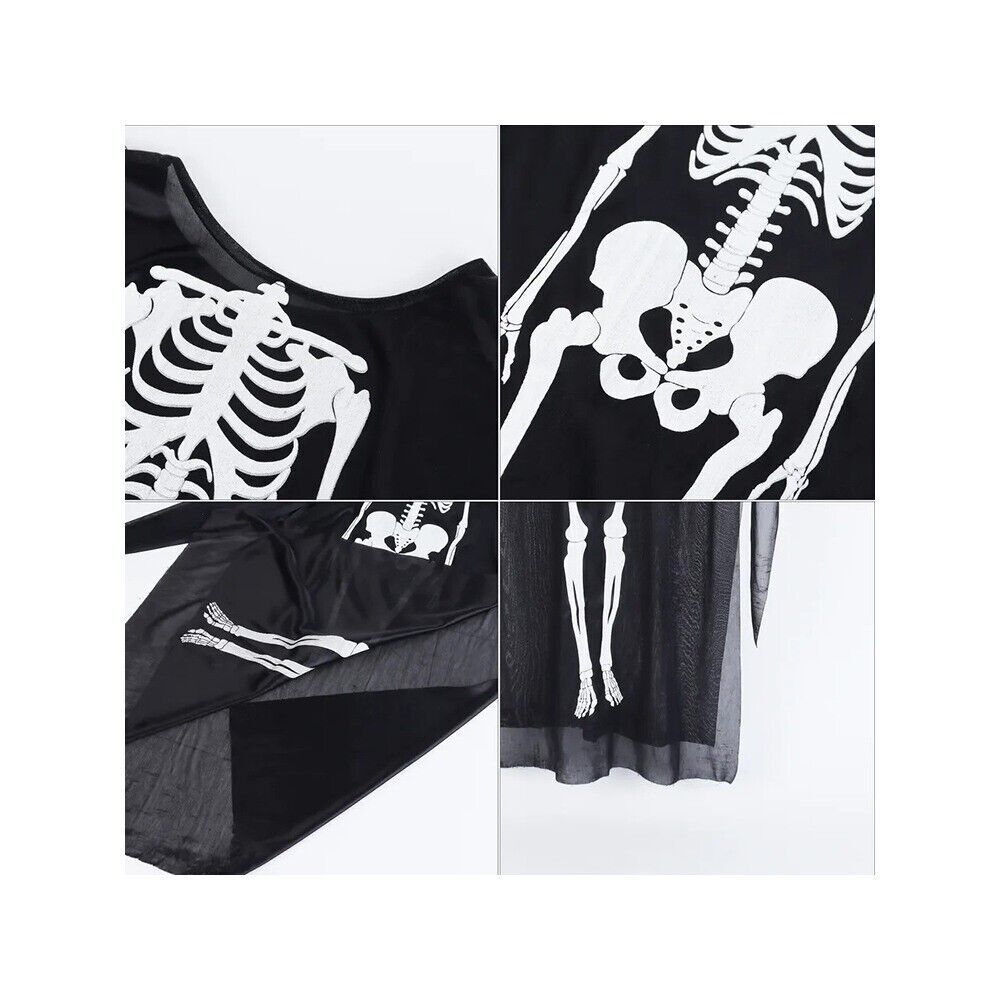 2 stück Gruseliges Skelett Kostüm Kinder Damen Halloween Karneval Verkleidung Outfit 🦇✨