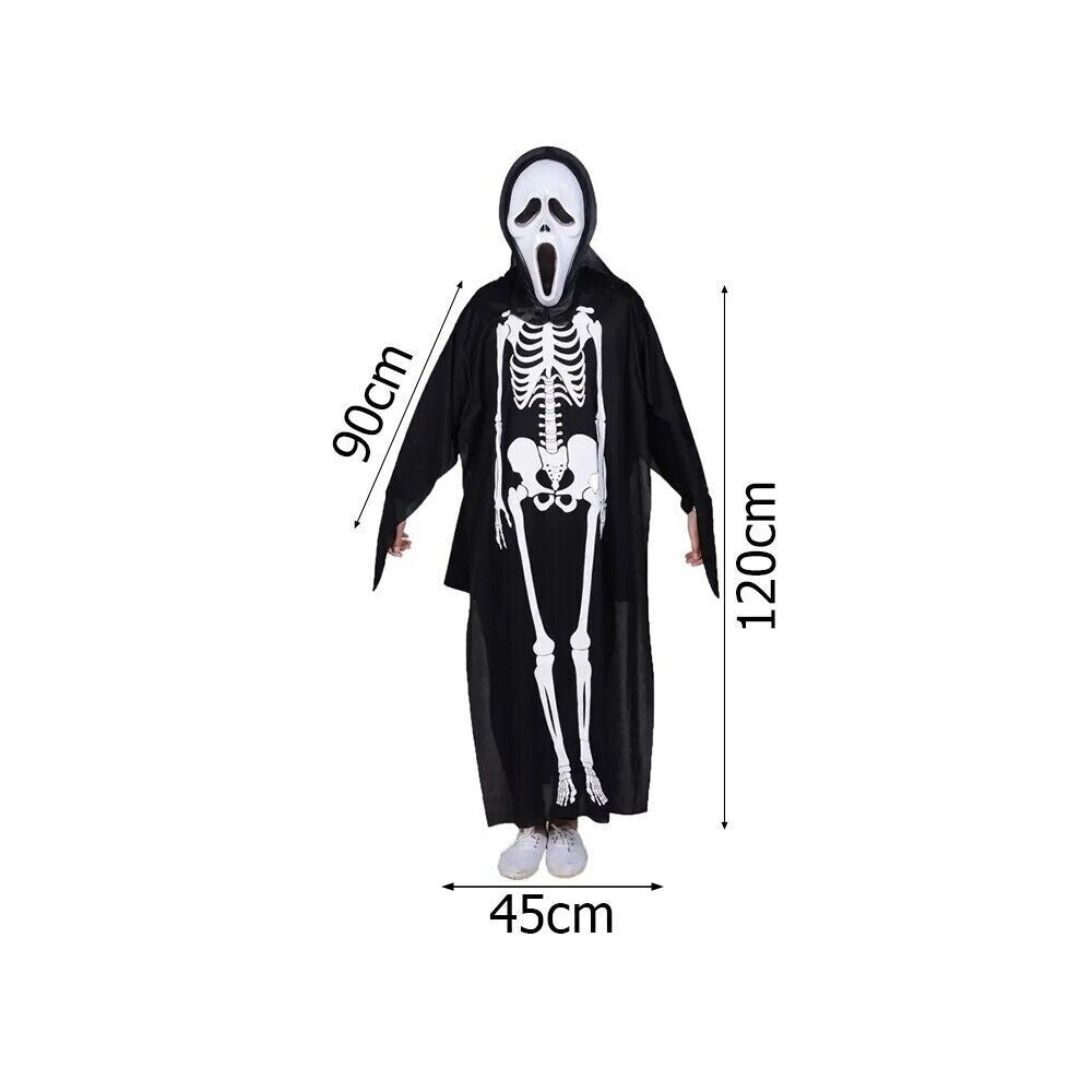 Halloween Skelett Kostüm Damen & Kinder Karneval Verkleidung Jumpsuit Cosplay 👻