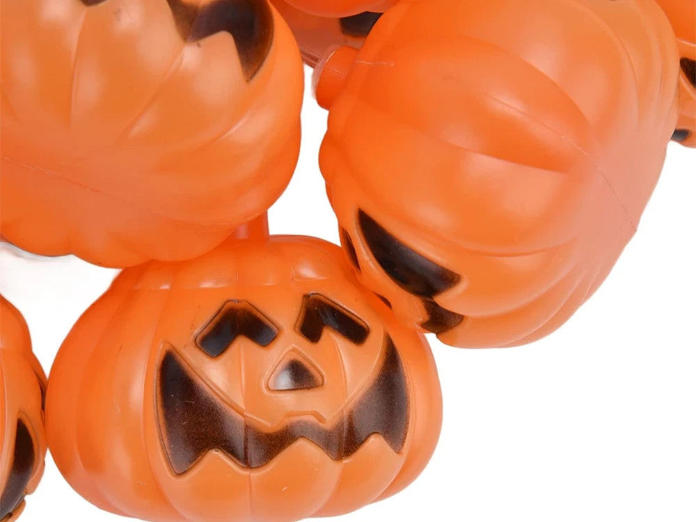 Halloween Party Deko 🎃 Kürbis Lichterkette 10 LED 200cm Warmlicht Hängend 👻