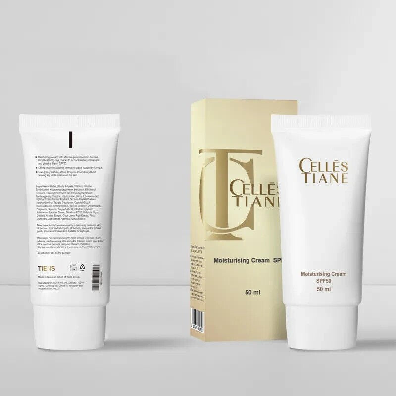 CELLES TIANE Feuchtigkeitscreme SPF50 | Gesichtspflege Sonnencreme 50ml