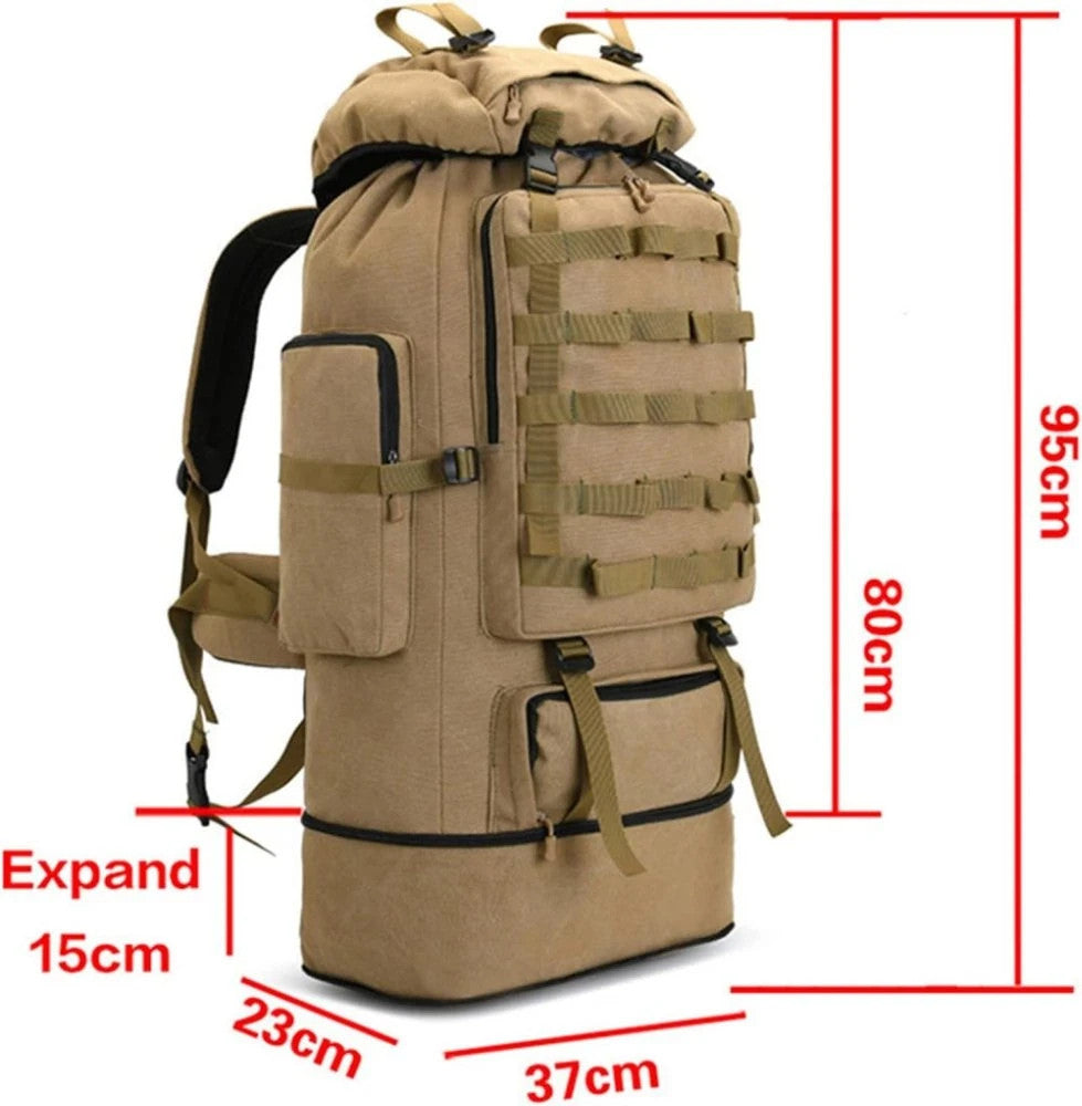 Taktischer Rucksack 100L Wasserdicht Outdoor Camping Wandern MOLLE