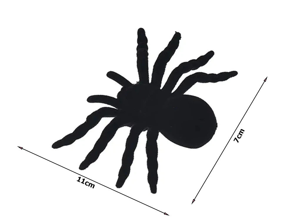 Halloween Spinnen Deko Set 4 Stück – Realistische Schwarze Gruselspinnen 11 cm