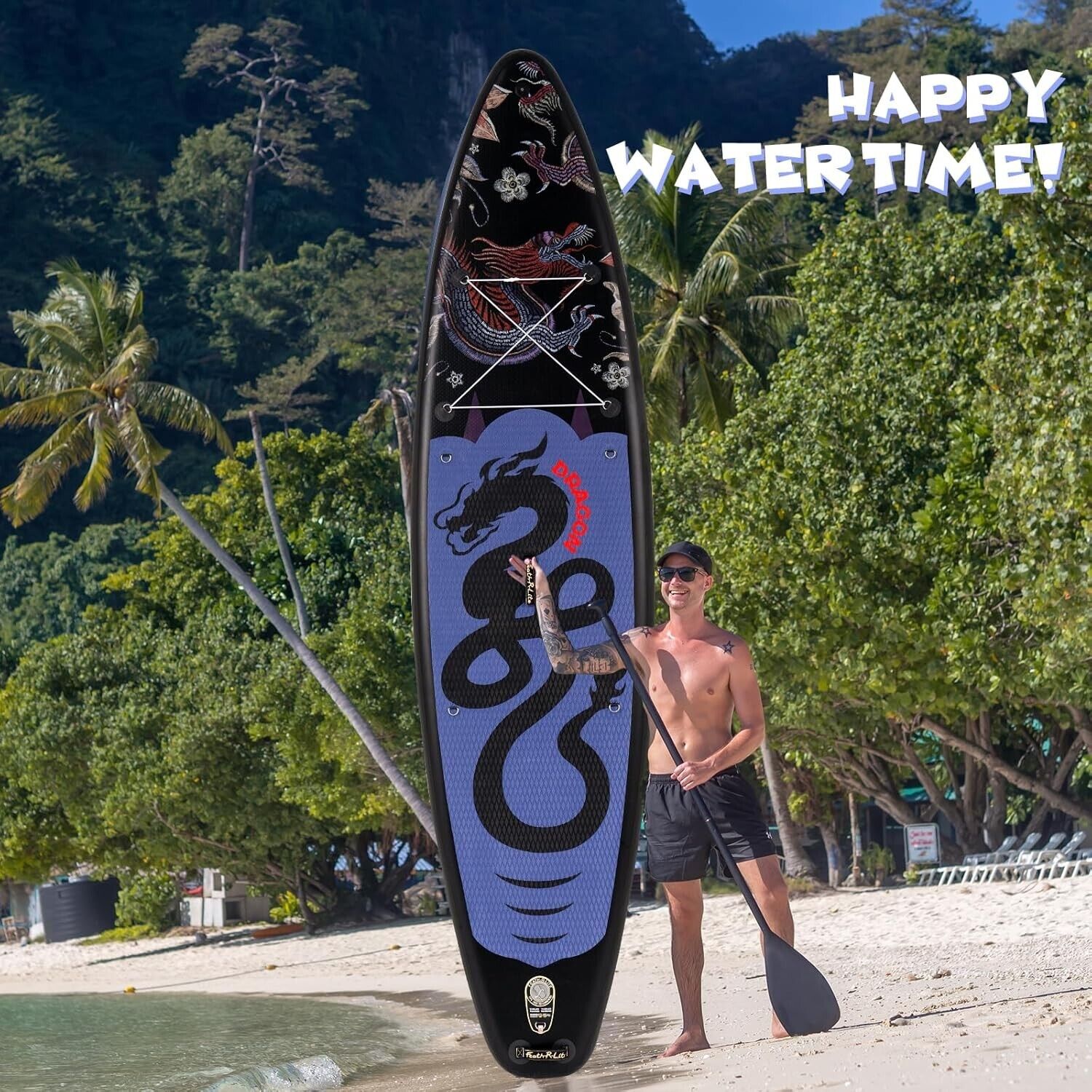 SUP Board 335cm aufblasbar Set Paddle Pumpe Rucksack Finnen Allround